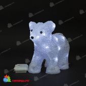 Светодиодный Мишка на Батарейках 23см, Белый, 20 LED. 04-4537