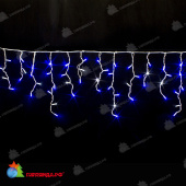 Гирлянда Бахрома 3x0,6м., 100 LED, Синий, с мерцанием, белый провод (Каучук). 03-4105