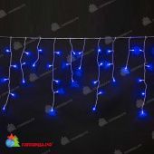 Гирлянда Бахрома на Батарейках, 3х0,5м., 100 LED, Синий, с мерцанием, прозрачный провод (силикон), 04-4218