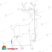 Фигура световая Сказочный олень из гибкого неона, 140х93 см, 1680 Led, цвет свечения Холодный Белый 14-1548