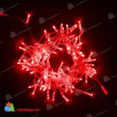 Гирлянда Нить, 10м., 100 LED, Красный, без мерцания, прозрачный провод (пвх), с защитным колпачком. 04-4337