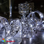 Гирлянда светодиодная «Лента» на батарейках, 10м. 100 LED. Белый свет. Провод медный. 10-3841