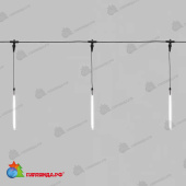 Гирлянда Тающие сосульки комплект 10 шт. х 30см, шаг 100см, 420 Led Холодный Белый, черный каучук, IP65, 24В, соединяется 14-2398