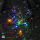 Гирлянда Нить 100 м, 500 LED, мульти, с мерцанием, черный-зеленый провод. 07-5714
