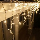 Гирлянда Бахрома, 5х0.7м., 250 LED, теплый белый, с мерцанием, белый резиновый провод (Каучук), с защитным колпачком. 08-1550