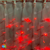 Гирлянда светодиодная Занавес 2х1,5м 360 Led Красный белый пвх IP44 свечение с динамикой 230В блок в комплекте 14-2038