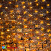 Гирлянда светодиодная Сеть 2х1,5м 288 Led Теплый Белый прозрачный пвх IP65 свечение с динамикой 230В блок в комплекте 14-2196