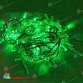 Гирлянда Нить, 20м., 200 LED, зеленый, без мерцания, белый резиновый провод (Каучук) с защитным колпачком. 13-1415