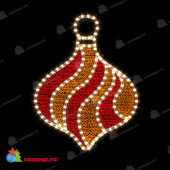 Елочная игрушка Шар вытянутый 700х530 мм, теплый белый, золото, красный. 07-5683