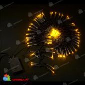 Гирлянда Нить, 5м., 120 LED, желтый, чейзинг, с контроллером, черный провод (пвх). 11-2279