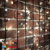 Гирлянда светодиодная Занавес 2х6м 1520 Led Холодный Белый черный пвх IP65 эффект водопада 230В не соединяется контроллер в комплекте 14-2068
