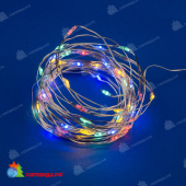 Светодиодная гирлянда "Роса", 5 м., 50 LED, мульти, медный провод. 10-3746.
