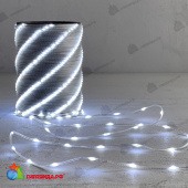 Гирлянда Роса Про 20м Белая 24В, 200 LED, провод Прозрачный ПВХ, IP65 04-5393