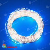 Гирлянда светодиодная "Роса", 100м. 1000 LED. Белый свет. Пульт ДУ (в/к). Провод прозрачный. 10-3626