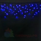 Гирлянда Бахрома, 3х0.5 м., 112 LED, синий, без мерцания, черный ПВХ провод. 07-3449
