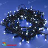 Гирлянда Нить 10 м., 120 LED, холодный белый, с контроллером, черный резиновый провод (Каучук), с защитным колпачком. 10-3728.