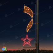 Световая консоль День Победы "Звезда и лента" (Золотой, Красный). 07-5666