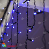 Бахрома 3x0.9 м, 144 LED, Синий, без мерцания, черный провод, каучук (резина). 17-1122