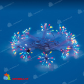 Светодиодная гирлянда "Звезда" 2,5 м., 200 LED, мульти, без мерцания, прозрачный провод. 10-3792