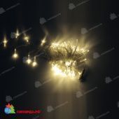 Гирлянда Нить, 10м., 100 LED, теплый белый, с мерцанием Теплый Белый, прозрачный провод (пвх), с защитным колпачком. 11-1815