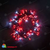 Гирлянда Нить 10 м., 100 LED, красный, с мерцанием, черный ПВХ провод, 24В. 04-3451