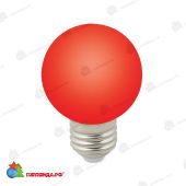 Светодиодная лампа для белт-лайт матовая, d=60 мм., E27, красный. 10-3764.