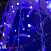 Бахрома 3x0.5 м, 114 LED, Синий, без мерцания, белый провод, каучук (резина). 17-1070