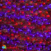 Гирлянда светодиодная Сеть 2х1,5м 288 Led Красный/Синий черный пвх IP65 свечение с динамикой 230В контроллер в комплекте 14-2193