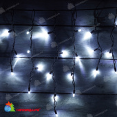 Бахрома 3x0.5 м, 114 LED, Холодный Белый, без мерцания, черный провод, каучук (резина). 17-1076