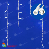 Гирлянда Бахрома 3х0.7 м., 200 LED, холодный белый, без мерцания, белый резиновый провод (Каучук), с защитным колпачком. 10-3687.