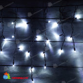 Бахрома 3x0.9 м, 114 LED, Холодный Белый, с мерцанием, черный провод (ПВХ). 17-1135