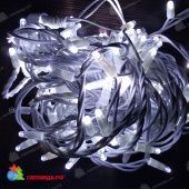 Гирлянда Нить, 10м., 100 LED, холодный белый, с мерцанием, белый резиновый провод (Каучук) с защитным колпачком. 13-1426