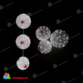 Объемная фигура 3D "3 шара", D50см, D45см, D30см, 18Вт. Цвета: белый+красный. 19-1047