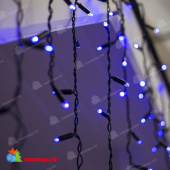 Бахрома 3x0.5 м, 114 LED, Синий, без мерцания, черный провод (ПВХ). 17-1060