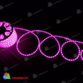 Светодиодный дюралайт LED матовый, 2-х проводной, розовый, без мерцания, кратность резки 1 метр, диаметр 13 мм, 220В, 100 м. 06-3238