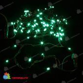 Гирлянда Нить, 10м., 100 LED, Зеленый, с мерцанием, черный провод (пвх). 07-3807