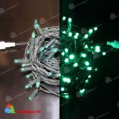 Гирлянда Нить, 10м., 100 LED, зеленый, без мерцания, зеленый провод (резина), с защитным колпачком. 07-3771