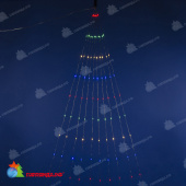 Светодиодная гирлянда "Роса", 1.2 м., 10 нитей, 120 LED, мульти, прозрачный провод. 10-3742.