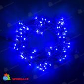 Гирлянда Нить 10 м., 75 LED, синий, без мерцания, черный резиновый провод (Каучук), 24В. 04-3423