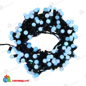 Гирлянда светодиодная Мультиколоршарики Ø17,5мм 20м 200 Led Синий черный пвх IP65 постоянное свечение 230В 14-1572
