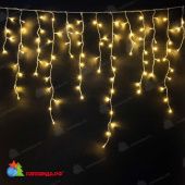Гирлянда Бахрома, 4.8х0.9 м., 348 LED, шампань, прозрачный провод (силикон), 220В. 04-3395