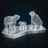 Светодиодная скульптурная композиция "Белые медведи" - Нитка:хол. 24в. 09-3644