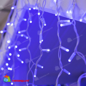 Бахрома 3x0.9 м, 144 LED, Синий, без мерцания, белый провод (ПВХ). 17-1090