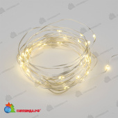 Светодиодная гирлянда "Роса", 5 м., 50 LED, теплый белый, медный провод. 10-3747.