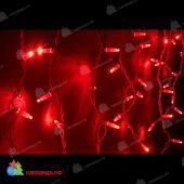 Гирлянда Бахрома 4.8х0.6 м., 160 LED, красный, с мерцанием, белый резиновый провод (Каучук), с защитным колпачком. 11-1972