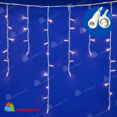 Гирлянда Бахрома 3х0.7 м., 200 LED, теплый белый, без мерцания, белый резиновый провод (Каучук), с защитным колпачком. 10-3688.