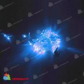 Гирлянда Нить, 10м., 100 LED, синий, без мерцания, прозрачный провод (пвх), с защитным колпачком. 11-1777