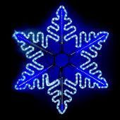 Светодиодная Снежинка 0,8м Холодно-Белая с Динамикой Синего Диода 24В, Металлический Каркас, IP54, 04-8091