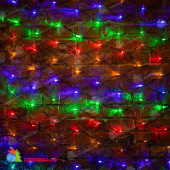 Гирлянда светодиодная Сеть 2х1,5м 288 Led Мультиколор черный пвх IP65 постоянное свечение 230В контроллер в комплекте 14-2194