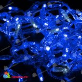 Гирлянда Нить 10 м., 100 LED, синий, с мерцанием, прозрачный ПВХ провод с защитным колпачком. 06-3074